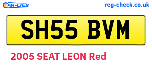 SH55BVM are the vehicle registration plates.