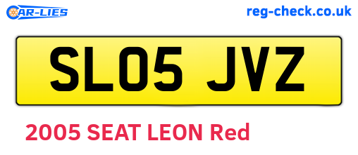 SL05JVZ are the vehicle registration plates.