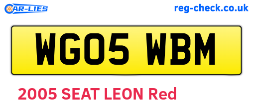WG05WBM are the vehicle registration plates.