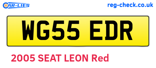 WG55EDR are the vehicle registration plates.