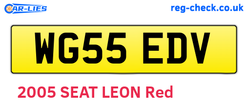 WG55EDV are the vehicle registration plates.