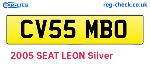 CV55MBO are the vehicle registration plates.