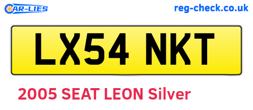 LX54NKT are the vehicle registration plates.