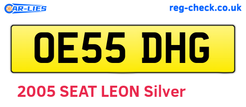 OE55DHG are the vehicle registration plates.