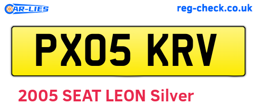 PX05KRV are the vehicle registration plates.