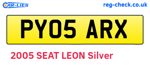 PY05ARX are the vehicle registration plates.