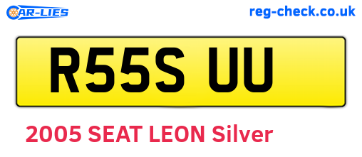R55SUU are the vehicle registration plates.