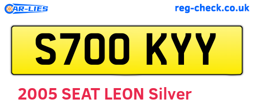 S700KYY are the vehicle registration plates.