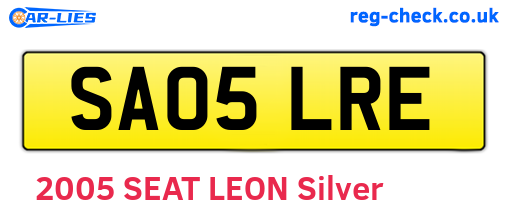 SA05LRE are the vehicle registration plates.