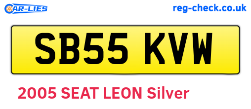 SB55KVW are the vehicle registration plates.