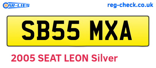 SB55MXA are the vehicle registration plates.