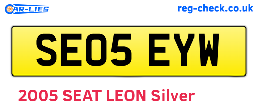 SE05EYW are the vehicle registration plates.