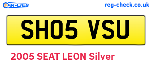 SH05VSU are the vehicle registration plates.