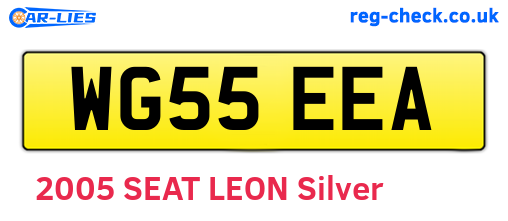 WG55EEA are the vehicle registration plates.