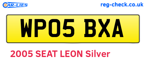 WP05BXA are the vehicle registration plates.