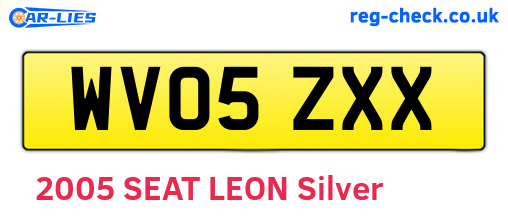 WV05ZXX are the vehicle registration plates.