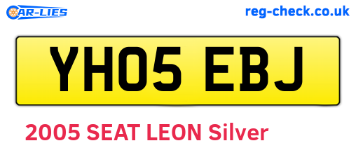 YH05EBJ are the vehicle registration plates.