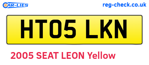 HT05LKN are the vehicle registration plates.