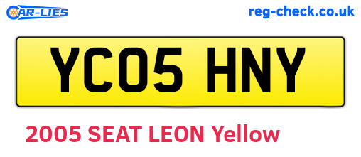 YC05HNY are the vehicle registration plates.