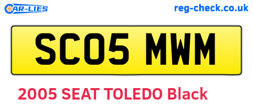 SC05MWM are the vehicle registration plates.