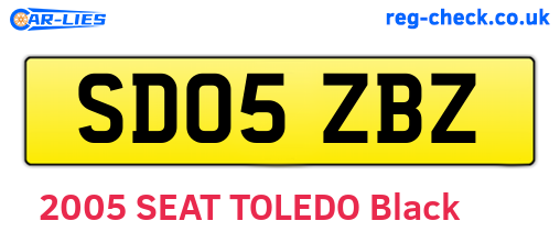 SD05ZBZ are the vehicle registration plates.