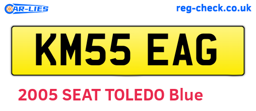KM55EAG are the vehicle registration plates.