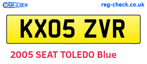 KX05ZVR are the vehicle registration plates.