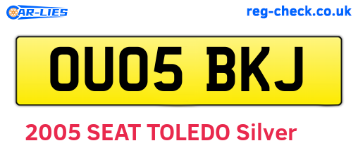 OU05BKJ are the vehicle registration plates.