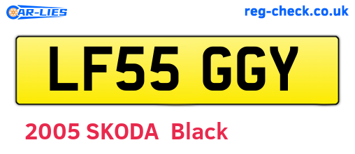 LF55GGY are the vehicle registration plates.