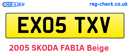 EX05TXV are the vehicle registration plates.