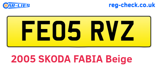FE05RVZ are the vehicle registration plates.