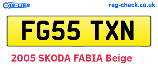 FG55TXN are the vehicle registration plates.
