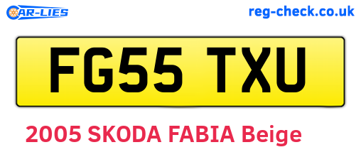 FG55TXU are the vehicle registration plates.