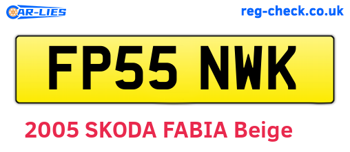FP55NWK are the vehicle registration plates.