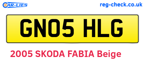 GN05HLG are the vehicle registration plates.