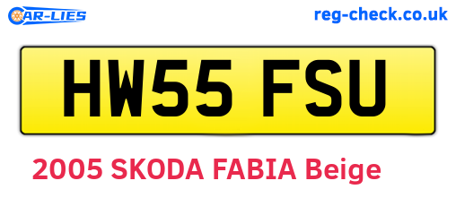HW55FSU are the vehicle registration plates.