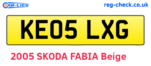 KE05LXG are the vehicle registration plates.