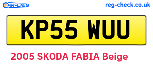 KP55WUU are the vehicle registration plates.