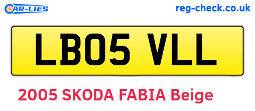 LB05VLL are the vehicle registration plates.