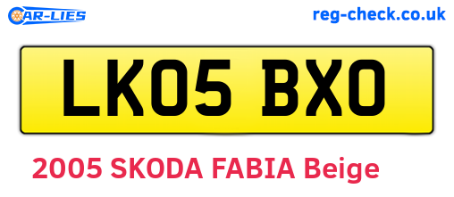 LK05BXO are the vehicle registration plates.