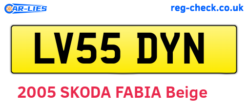 LV55DYN are the vehicle registration plates.