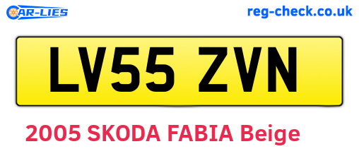 LV55ZVN are the vehicle registration plates.