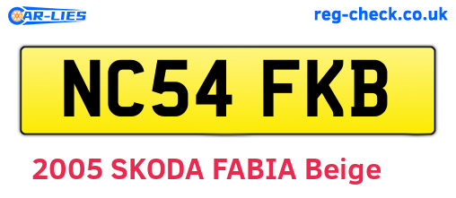 NC54FKB are the vehicle registration plates.