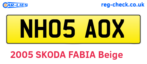 NH05AOX are the vehicle registration plates.