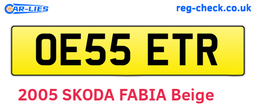 OE55ETR are the vehicle registration plates.