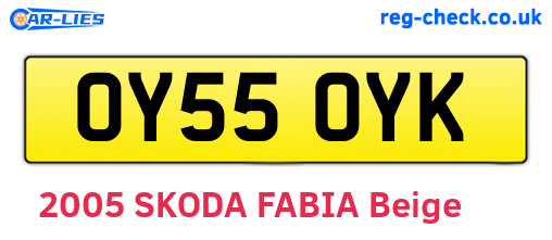 OY55OYK are the vehicle registration plates.