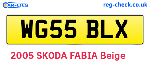WG55BLX are the vehicle registration plates.