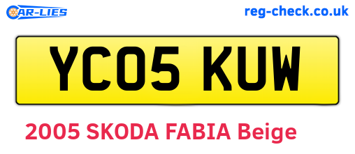 YC05KUW are the vehicle registration plates.