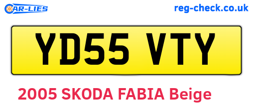 YD55VTY are the vehicle registration plates.