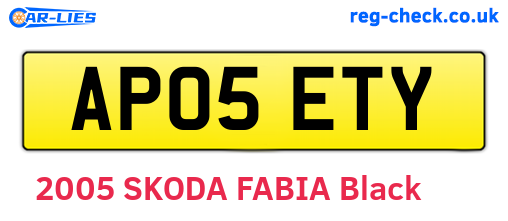 AP05ETY are the vehicle registration plates.